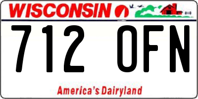 WI license plate 712OFN