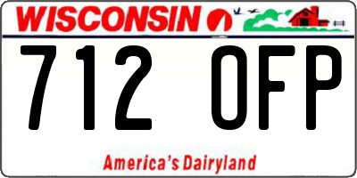WI license plate 712OFP