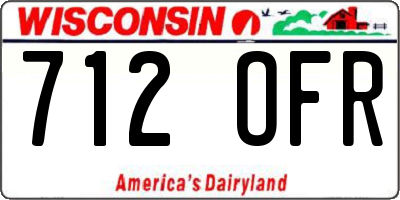 WI license plate 712OFR