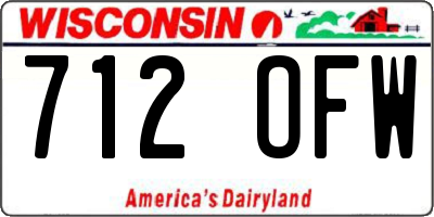 WI license plate 712OFW