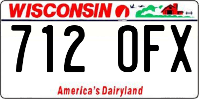 WI license plate 712OFX