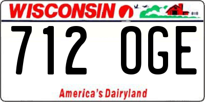 WI license plate 712OGE