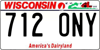WI license plate 712ONY