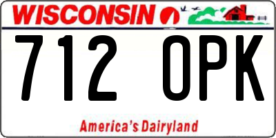 WI license plate 712OPK