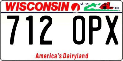 WI license plate 712OPX