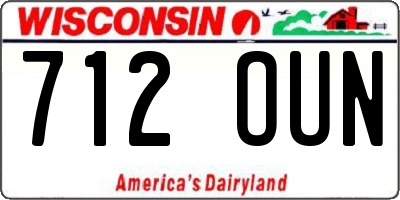 WI license plate 712OUN