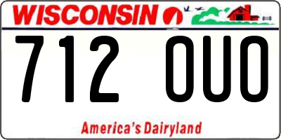 WI license plate 712OUO