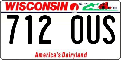 WI license plate 712OUS