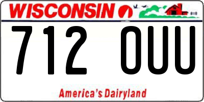 WI license plate 712OUU