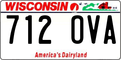 WI license plate 712OVA