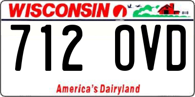 WI license plate 712OVD