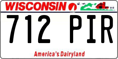 WI license plate 712PIR