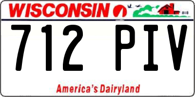 WI license plate 712PIV