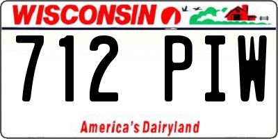 WI license plate 712PIW