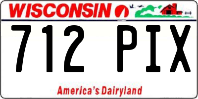 WI license plate 712PIX