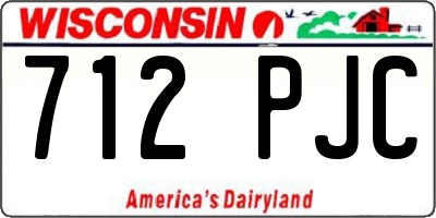 WI license plate 712PJC