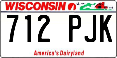 WI license plate 712PJK