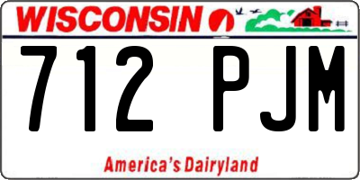 WI license plate 712PJM