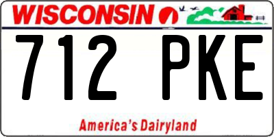 WI license plate 712PKE