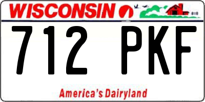 WI license plate 712PKF