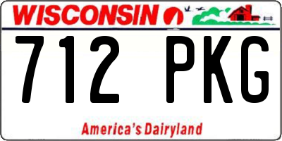 WI license plate 712PKG