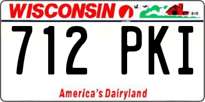 WI license plate 712PKI