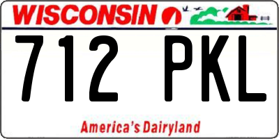 WI license plate 712PKL