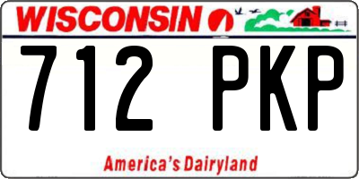 WI license plate 712PKP