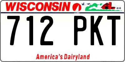 WI license plate 712PKT