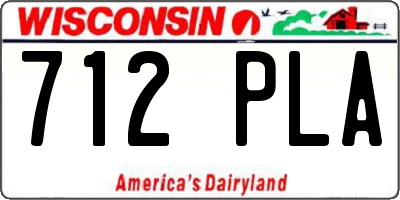 WI license plate 712PLA