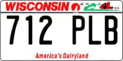 WI license plate 712PLB