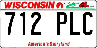 WI license plate 712PLC