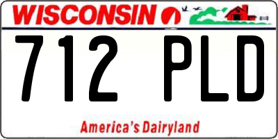 WI license plate 712PLD