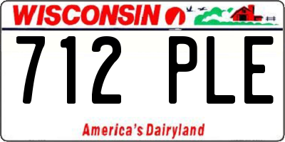 WI license plate 712PLE