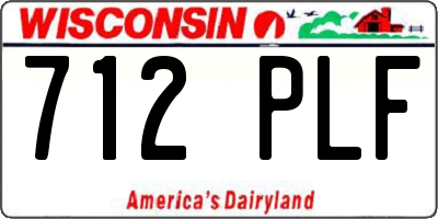 WI license plate 712PLF