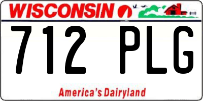 WI license plate 712PLG