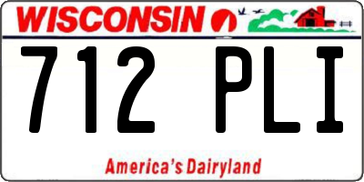 WI license plate 712PLI