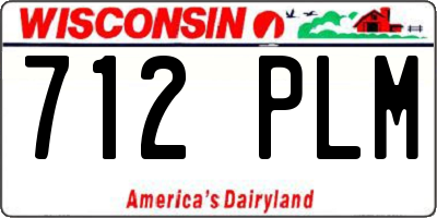 WI license plate 712PLM