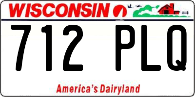 WI license plate 712PLQ