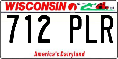 WI license plate 712PLR