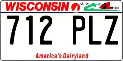 WI license plate 712PLZ