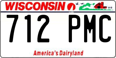 WI license plate 712PMC