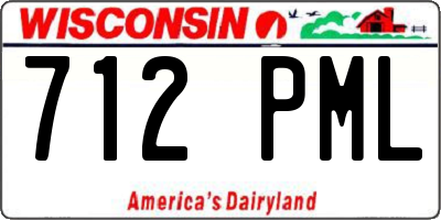 WI license plate 712PML