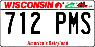WI license plate 712PMS