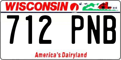 WI license plate 712PNB