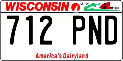 WI license plate 712PND
