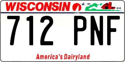 WI license plate 712PNF