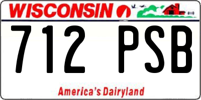 WI license plate 712PSB