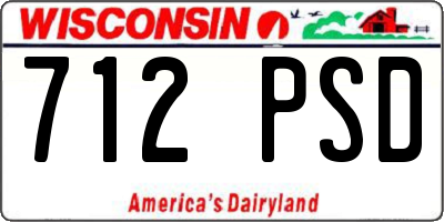 WI license plate 712PSD