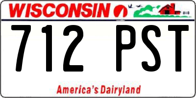 WI license plate 712PST